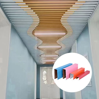 Aluminum Linear Metal Ceiling Slats Customized Aluminum Strip Ceiling