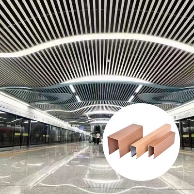 Aluminum Linear Metal Ceiling Slats Customized Aluminum Strip Ceiling