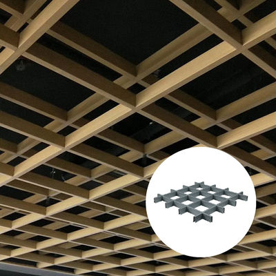 Aluminum Lattice Ceiling Panels Custom Interior Decoration Perforated Metal Grid Ceiling