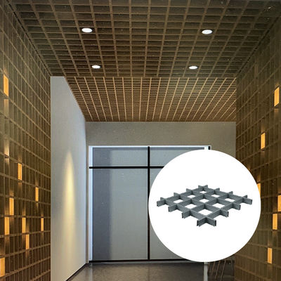 Aluminum Lattice Ceiling Panels Custom Interior Decoration Perforated Metal Grid Ceiling