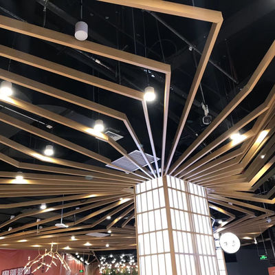 Modern Metal Decorative Ceiling Tiles , Aluminum Baffle Suspended Ceiling