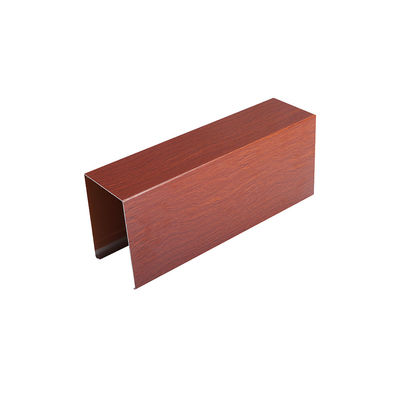 Sound Absorbing Wood Grain Aluminium Baffle Ceiling U Shaped Free Sample