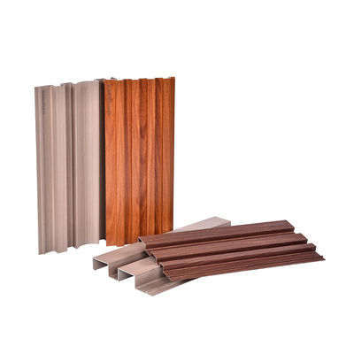 Waterproof Aluminum Profiles Wooden Grain Great Wall Panel For Wall Decoration