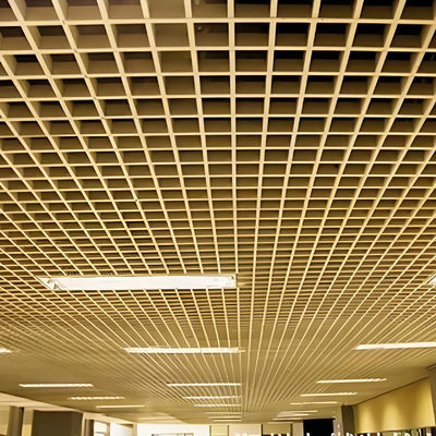 Customized Aluminum Open Cell Grid Ceiling , Metal Slat Grille Ceiling Panels