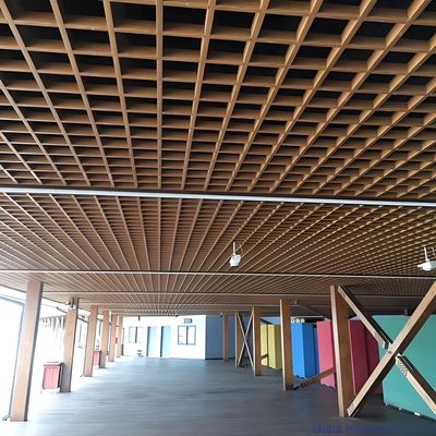 Metal Suspended False Ceiling Customized Aluminum Suspended Ceiling Grille Fire Resistant