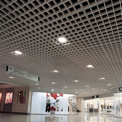 Metal Suspended False Ceiling Customized Aluminum Suspended Ceiling Grille Fire Resistant
