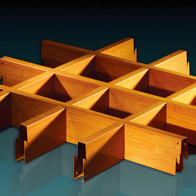 Metal Wood Grille Ceiling Type Aluminum Grid Suspended Ceiling Tiles