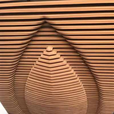 Aluminium Baffle Ceiling U Shape Linear Square Tube Wood Pattern Metal Drop Ceiling Panels