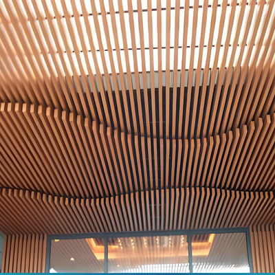 Wooden Grain Aluminum U Shape Stretch Baffle Ceiling Metal Aluminum Profile Strip Ceiling