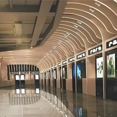 Suspended Aluminium Metal Ceilings U-Shape Aluminum Baffle Ceiling For Interior Decoration