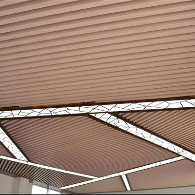Suspended Aluminium Metal Ceilings U-Shape Aluminum Baffle Ceiling For Interior Decoration