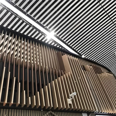 Suspended Aluminium Metal Ceilings U-Shape Aluminum Baffle Ceiling For Interior Decoration