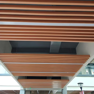 Aluminum U Shaped Baffle Ceiling Customized Size Metal Suspended Baffle Ceiling
