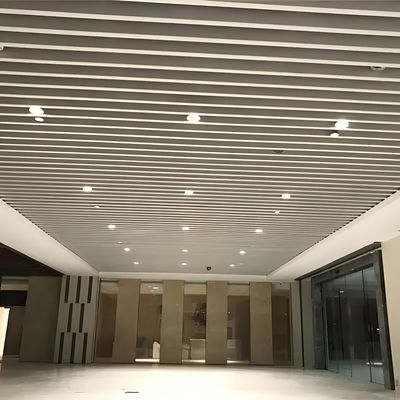 Aluminum U Shaped Baffle Ceiling Customized Size Metal Suspended Baffle Ceiling
