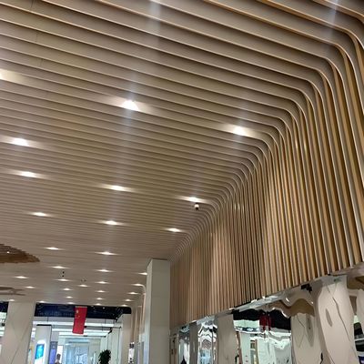 OEM Wood Grain Aluminium Strip Ceiling U Shaped For Commercial