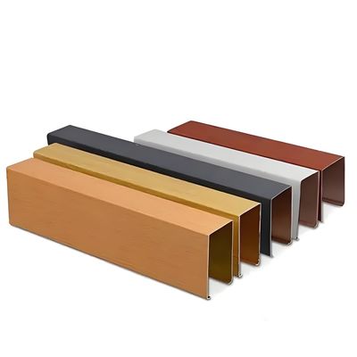 OEM Wood Grain Aluminium Strip Ceiling U Shaped For Commercial