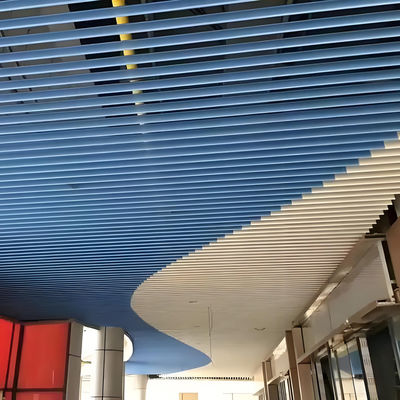 Wooden Grain U Shaped Aluminum Profile Ceiling For Building Celling /  Interion Decoration