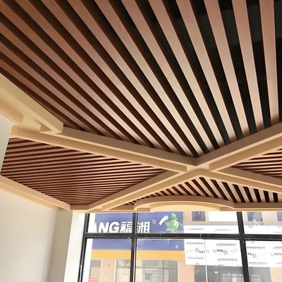 Wooden Grain U Shape Stretch Aluminium Profile Ceiling Metal Suspended Profile Strip Ceiling