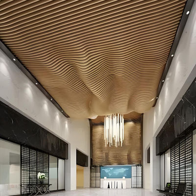 Wooden Grain U Shape Stretch Aluminium Profile Ceiling Metal Suspended Profile Strip Ceiling