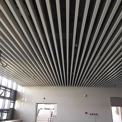 Suspended Wood Grain Aluminum Baffle Ceiling For Shopping Mall Hotel Supermarket