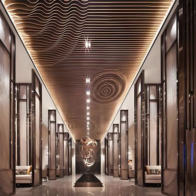 U Shape Stretch Aluminum Baffle Ceiling Soundproof Waterproof Metal False Ceiling Tiles