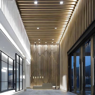 Hotel / Hospital Aluminum Baffle Ceiling Customized Aluminium Screen Ceiling