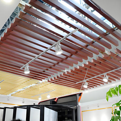 Wood Grain Aluminium Suspended Baffle Ceiling U Shape Decorative Profile