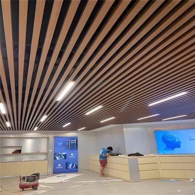 Roof Decoration Beam Aluminum Baffle Ceiling TU Shaped For Office