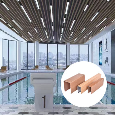 Interior Decor Slat Ceiling Panels U Tube Customized Alum Strip Ceiling