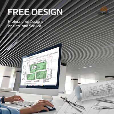 Powder Coated Metal Aluminium Slat Strip False Ceiling For Office Building Heat Insulation