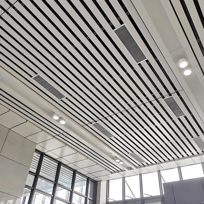 Modern Design Customized Aluminum Suspended Metal Strip Slat False Ceiling For Hallway Interior Decoration