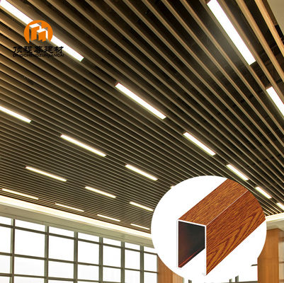 Interior Decorative Ceiling Panels Suspended U Shape Ceiling Tiles Aluminium Linear Baffle Ceiling