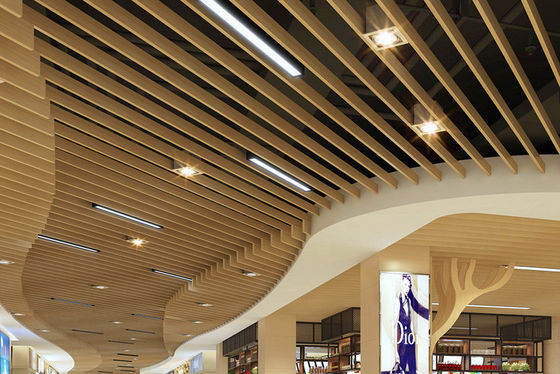 Interior Decorative Ceiling Panels Suspended U Shape Ceiling Tiles Aluminium Linear Baffle Ceiling