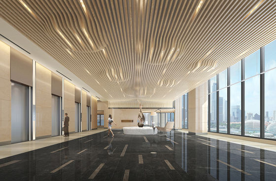 Interior Decorative Ceiling Panels Suspended U Shape Ceiling Tiles Aluminium Linear Baffle Ceiling