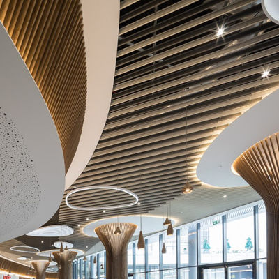 Decoration Wood Grain Finish Beam Office Aluminum Baffle Ceiling Aluminium Linear Ceiling